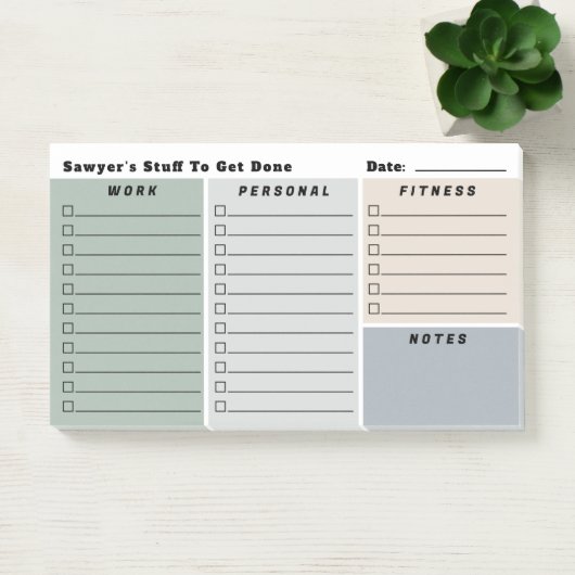 Neutrals Man dagelijkse planning checklists Post-it® Notes (Kantoor)