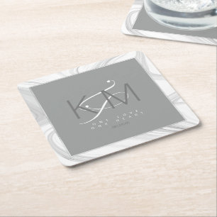 Neutrals voor vloeibaar huwelijk ID888 Vierkante Kartonnen Onderzetter