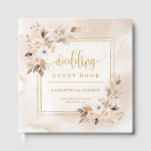 Neutre Automne Boho Floral Gold Mariage livre d'hô (Recto)
