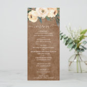 Neutre Beige Floral Boho Brown Menu Mariage (Debout devant)