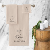 Neutre Beige moderne Signature Script Monogramme