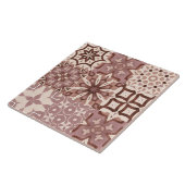 Neutre, beige, rouge, rose, carreaux marocains (Côté)