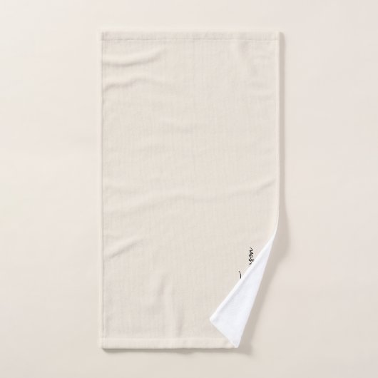 Neutre ivoire Moderne Signature Script Monogramme (Serviette à main)