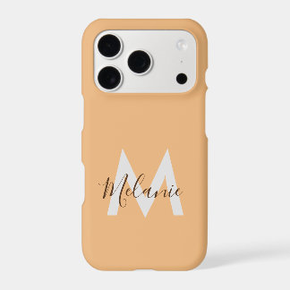 Neutre Minimaliste moderne orange monogramme
