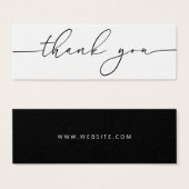 Neutre moderne noir Carte de remerciements d'affai (Devant & derrière)