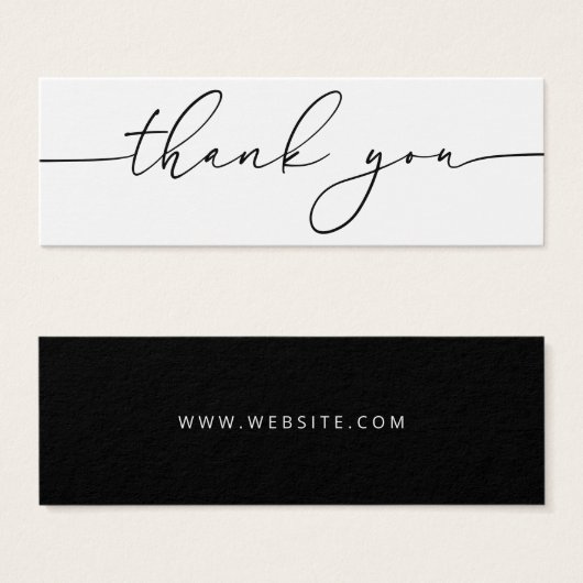 Neutre moderne noir Carte de remerciements d'affai (Devant & derrière)