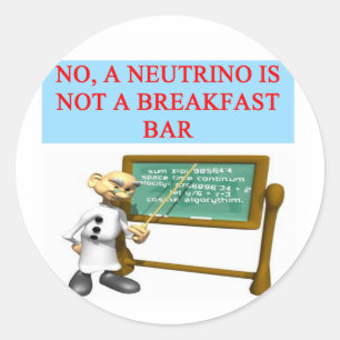 NEUTRINO kwantummechanica natuurkunde grap Ronde Sticker