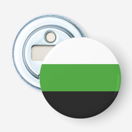 Neutrois Pride Vlag Button Flesopener (Voorkant)
