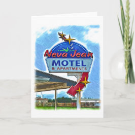 Neva Jean Motel Retro Neon Sign Wenskaart Bedankkaart