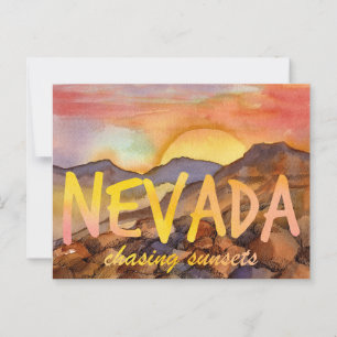 Nevada achtervolgen Zonsondergangen Desert Mountai Briefkaart