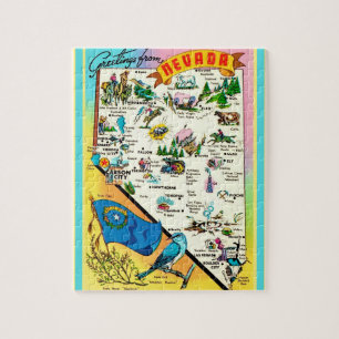 Nevada ansichtkaart 8x10 kaart puzzel