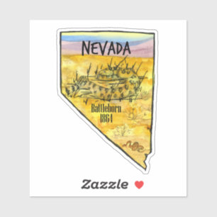 Nevada Battleborn 1864 Rattlesnake State Vorm Sticker