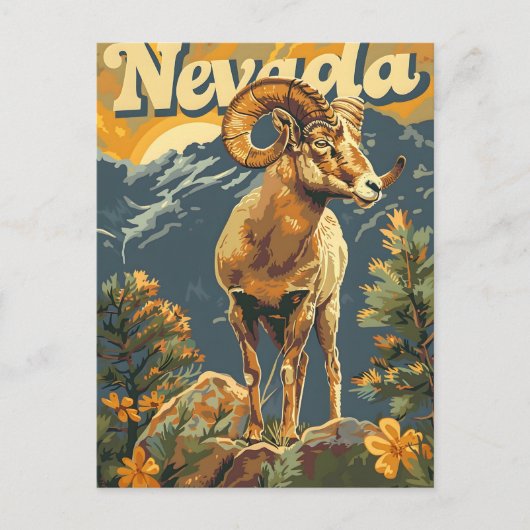 Nevada Bighorn Sheep Briefkaart (Voorkant)