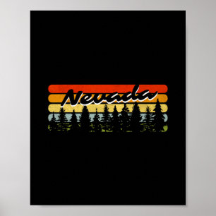 Nevada bos zonsondergang bomen hut thema souvenir poster