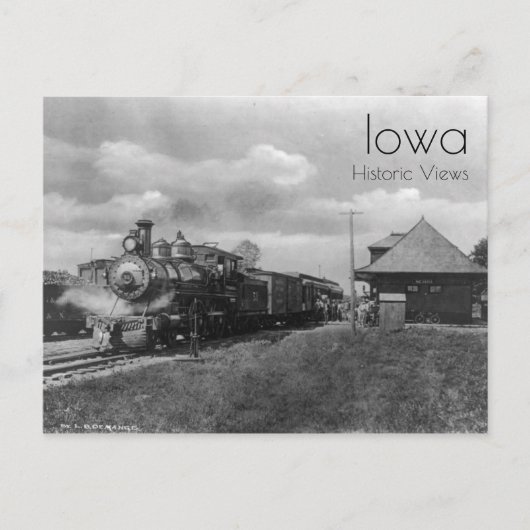 Nevada, Briefkaart station Iowa Train (Voorkant)