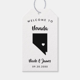 Nevada bruiloft welkomsttas Labels, kaart Cadeaulabel
