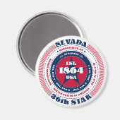 Nevada Circle Typographie Souvenir Magnet (Recto/Verso)