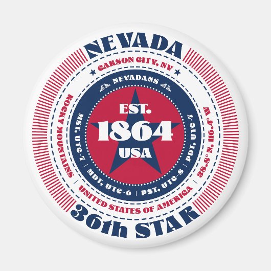 Nevada Circle Typographie Souvenir Magnet (Devant)