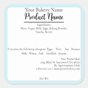 Nevada Cottage Food Business Blue Baking Étiquette