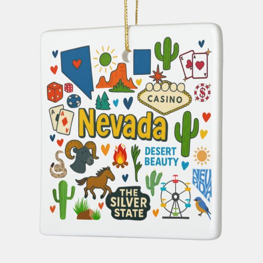 Nevada Custom Family Trip Christmas Keramisch Ornament (Links)