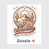 Nevada, de zilveren staat sticker (Vel)