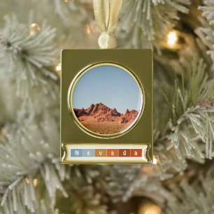 Nevada Desert Verguld Banner Ornament