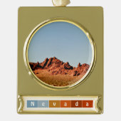 Nevada Desert Verguld Banner Ornament (Voorkant)