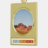 Nevada Desert Verguld Banner Ornament (Links)