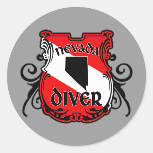 Nevada Diver Ronde Sticker (Voorkant)