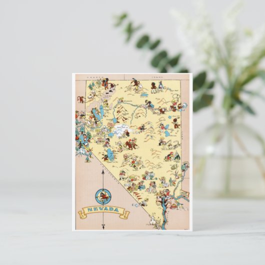 Nevada Funny Map Briefkaart (Staand voorkant)