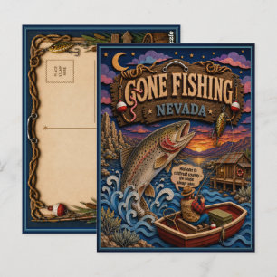 Nevada Gone Fishing Lahontan Cutthroat Forel Briefkaart