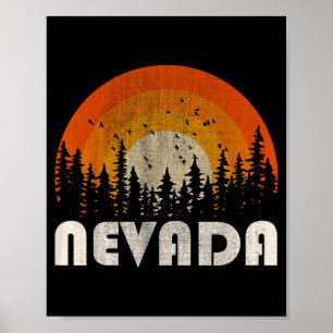 Nevada - grappige natuur vintage wandelen 60s 70s poster