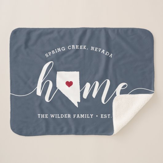 Nevada Home State Personalized Sherpa Deken (Voorkant (horizontaal))