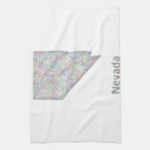 Nevada-kaart Theedoek (Verticaal)
