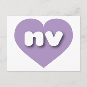 Nevada lavender hart - ik hou van v briefkaart