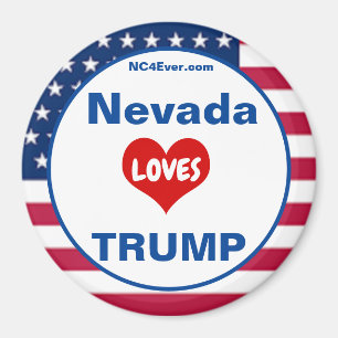 Nevada LOVES TRUMP Patriottische Koelkast Magneet