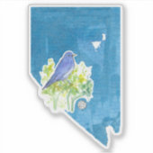 Nevada Mountain Bluebird State Vormsymbolen Sticker (Voorkant)