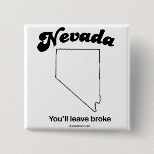 NEVADA - "NEVADA STATE MOTTO" T-shirts en tandwiel Vierkante Button 5,1 Cm