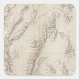 Nevada Plateau Topografisch Vierkante Sticker