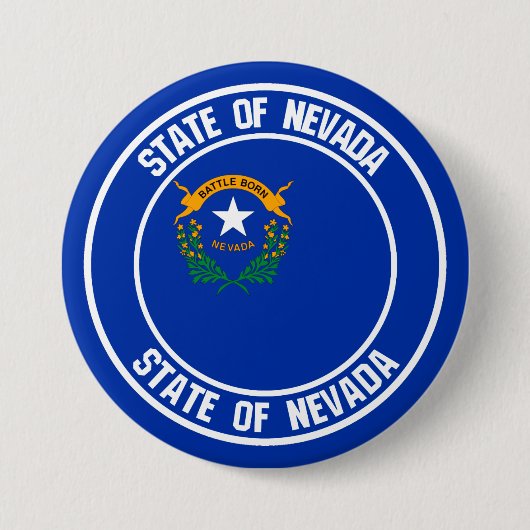 Nevada Round Emblem Ronde Button 7,6 Cm (Voorkant)