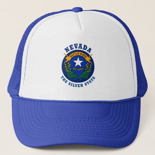 NEVADA SILVER STATE FLAG TRUCKER HAT TRUCKER PET (Voorkant)