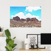 Nevada Spirit Mountains Landscape Art Style Poster (Thuiskantoor)