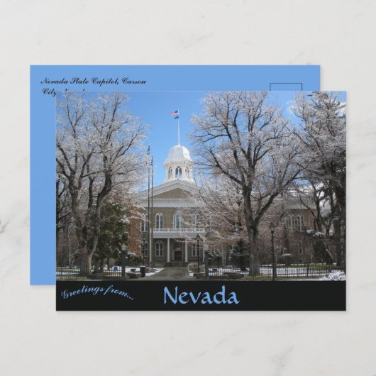 Nevada State Capitol Carson City Nevada Briefkaart (Voorkant / Achterkant)