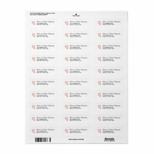 NEVADA State Map met hart - ELKE KLEUR Etiket (Full Sheet)