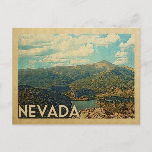 Nevada State Vintage Travel Briefkaart (Voorkant)