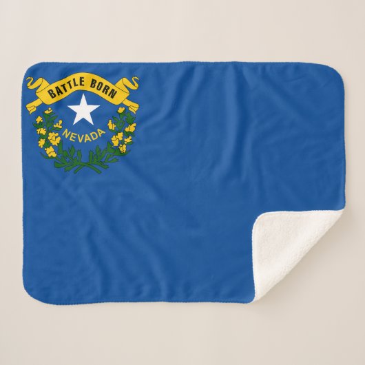 Nevada State Vlag Print Patriottisch Sherpa Deken (Voorkant (horizontaal))