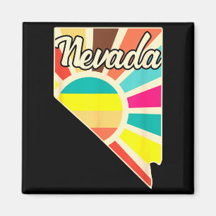Nevada trots retro staatsomtrek kleurrijke zonnest magneet