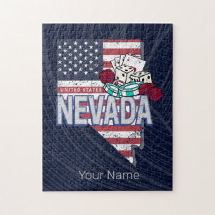 Nevada Verenigde Staten Retro Kaart  USA Casino Legpuzzel