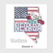 Nevada Verenigde Staten Retro Kaart  USA Casino Sticker (Vel)