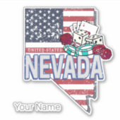 Nevada Verenigde Staten Retro Kaart  USA Casino Sticker (Voorkant)